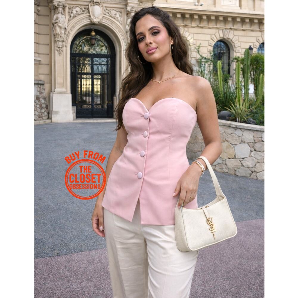 ZARA Pink Strapless Corset Top NWT - Picture 4 of 16